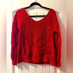 Red Crochet Looking Sweater
